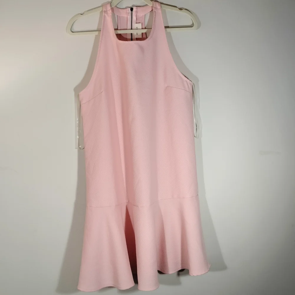 Everly Pink Sleeveless Ruffle Flounce Hem Mini Dress‎